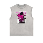 Frayed Edge Gangsta Pattern Tank Top-INNBLAC Fashion Apparel