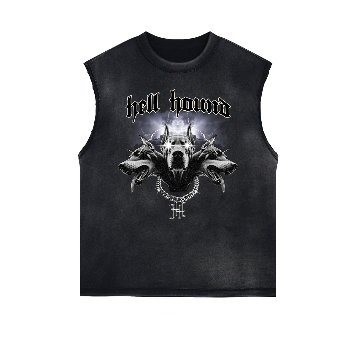 Frayed Edge Sleeveless Gangsta Graphic Tee-INNBLAC Fashion Apparel