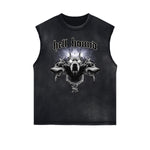 Frayed Edge Sleeveless Gangsta Graphic Tee-INNBLAC Fashion Apparel