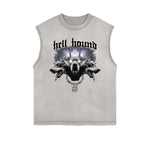 Frayed Edge Gangsta Pattern Tank Top-INNBLAC Fashion Apparel