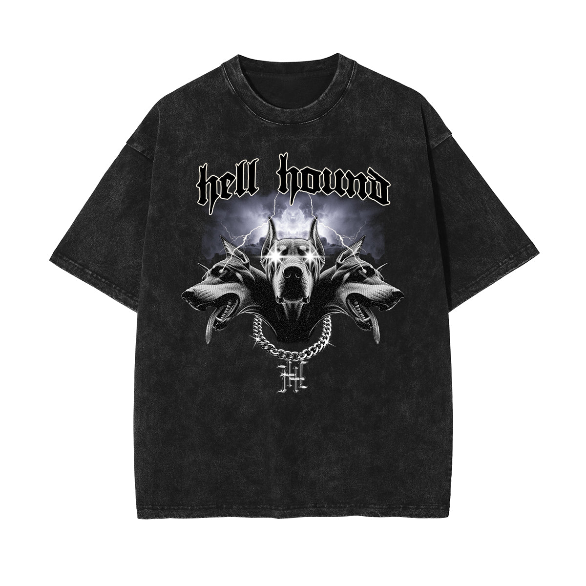 Vintage Washed Gangsta Pattern Tee-INNBLAC Fashion Apparel