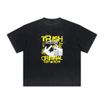 Vintage Frayed Gangsta Pattern Tee-INNBLAC Fashion Apparel