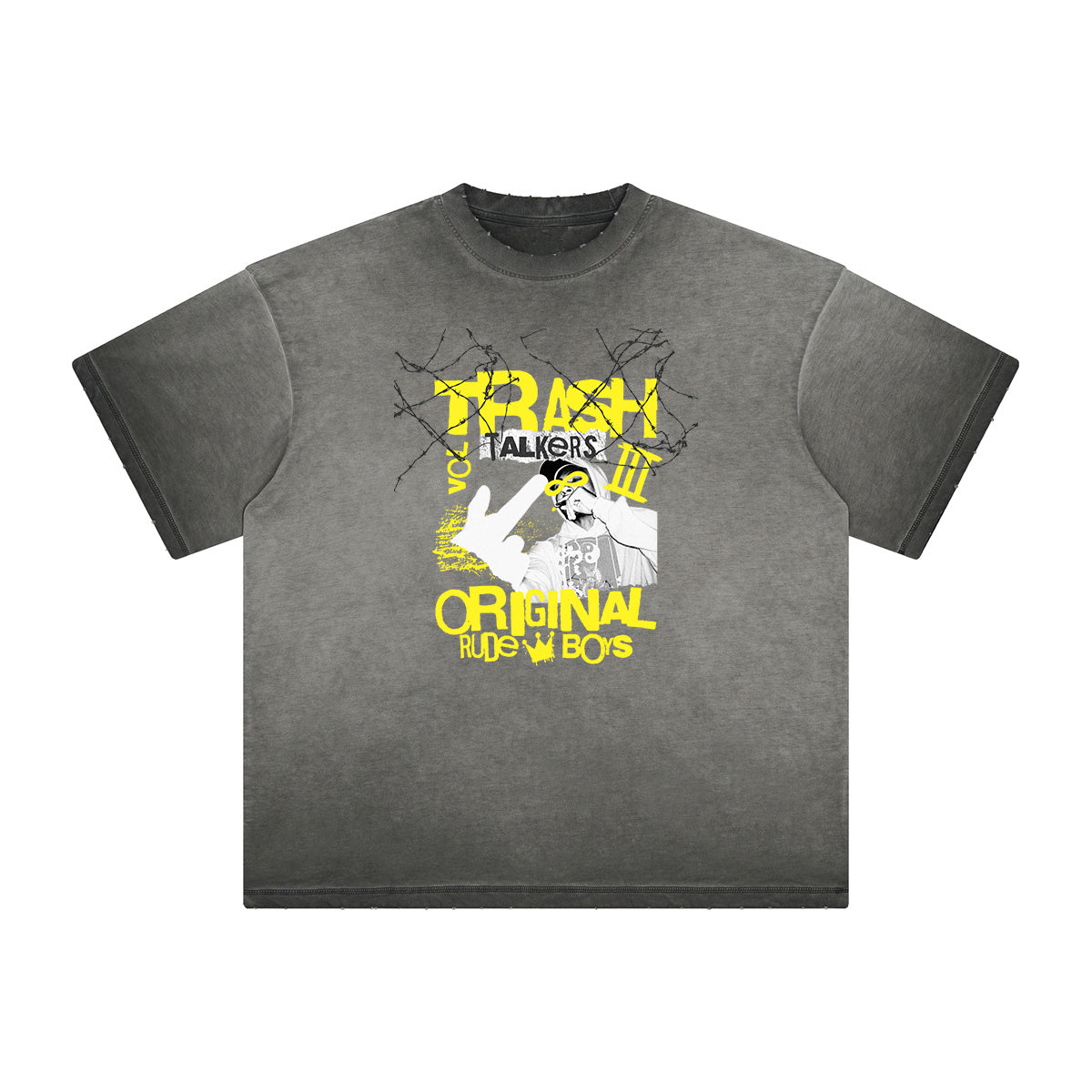 Thick Faded Gangsta Graphic Tee-INNBLAC Fashion Apparel