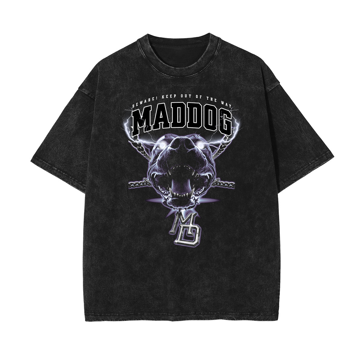 Vintage Washed Gangsta Pattern Tee-INNBLAC Fashion Apparel