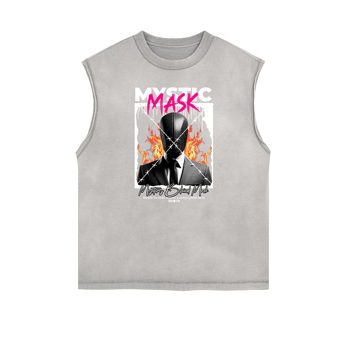 Frayed Edge Gangsta Pattern Tank Top-INNBLAC Fashion Apparel