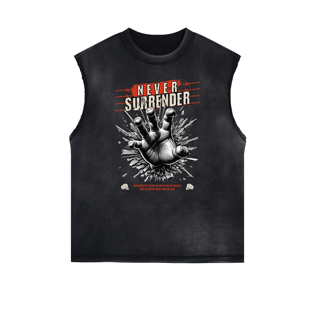 Frayed Edge Sleeveless Gangsta Graphic Tee-INNBLAC Fashion Apparel
