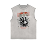 Frayed Edge Gangsta Pattern Tank Top-INNBLAC Fashion Apparel