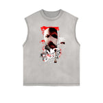 Frayed Edge Gangsta Pattern Tank Top-INNBLAC Fashion Apparel