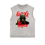 Frayed Edge Gangsta Pattern Tank Top-INNBLAC Fashion Apparel
