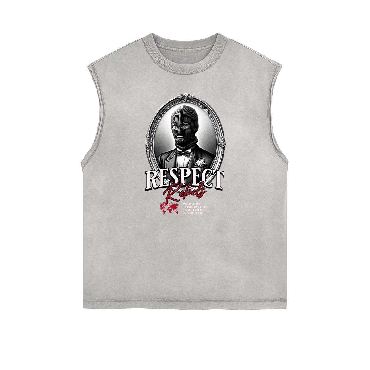 Frayed Edge Gangsta Pattern Tank Top-INNBLAC Fashion Apparel
