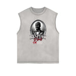Frayed Edge Gangsta Pattern Tank Top-INNBLAC Fashion Apparel