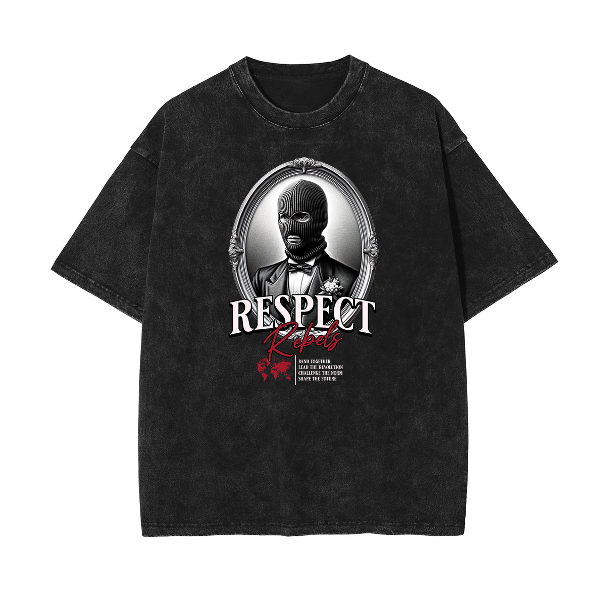 Vintage Washed Gangsta Pattern Tee-INNBLAC Fashion Apparel