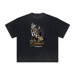 Vintage Frayed Gangsta Pattern Tee-INNBLAC Fashion Apparel