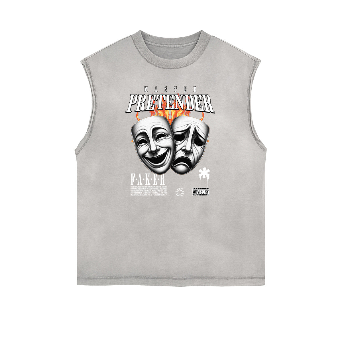 Faded Frayed Gangsta Graphic Tank Top-INNBLAC Fashion Apparel