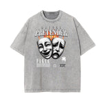 Stone Wash Gangsta Graphic Tee-INNBLAC Fashion Apparel