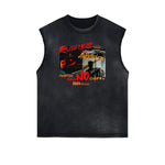 Vintage Sleeveless Gangsta Graphic Tee-INNBLAC Fashion Apparel