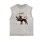 Faded Frayed Gangsta Graphic Tank Top-INNBLAC Fashion Apparel