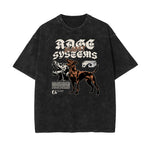 Faded Washed Gangsta Pattern Tee-INNBLAC Fashion Apparel