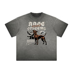 Distressed Faded Gangsta Pattern Tee-INNBLAC Fashion Apparel