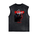 Vintage Sleeveless Gangsta Graphic Tee-INNBLAC Fashion Apparel