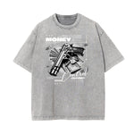 Stone Wash Gangsta Graphic Tee-INNBLAC Fashion Apparel