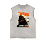 Faded Frayed Gangsta Graphic Tank Top-INNBLAC Fashion Apparel
