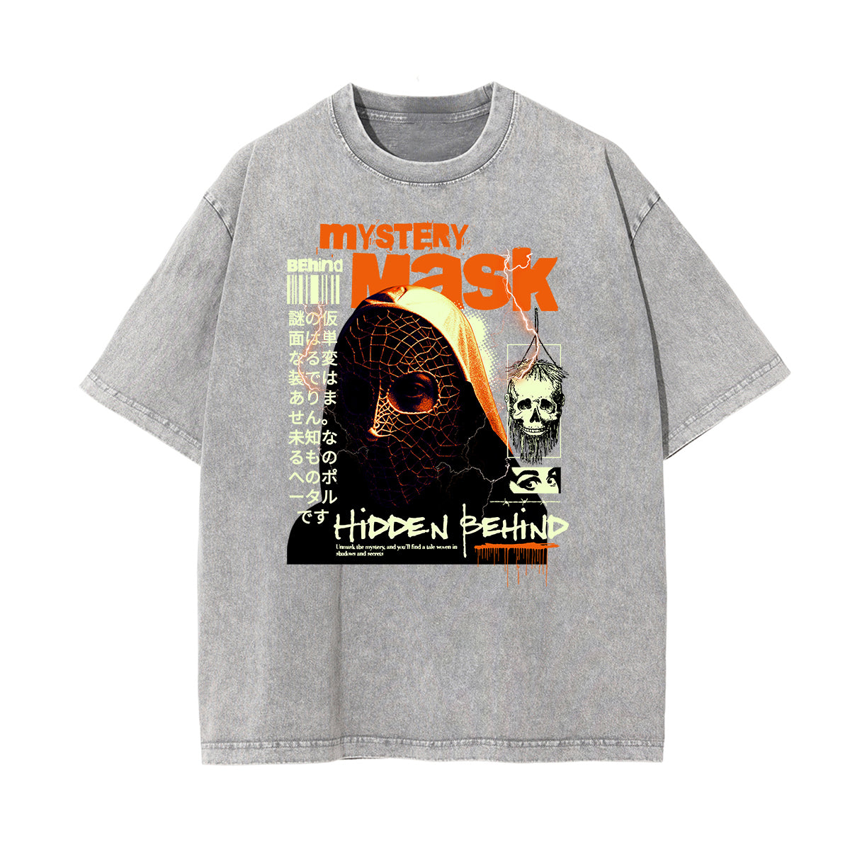 Stone Wash Gangsta Graphic Tee-INNBLAC Fashion Apparel