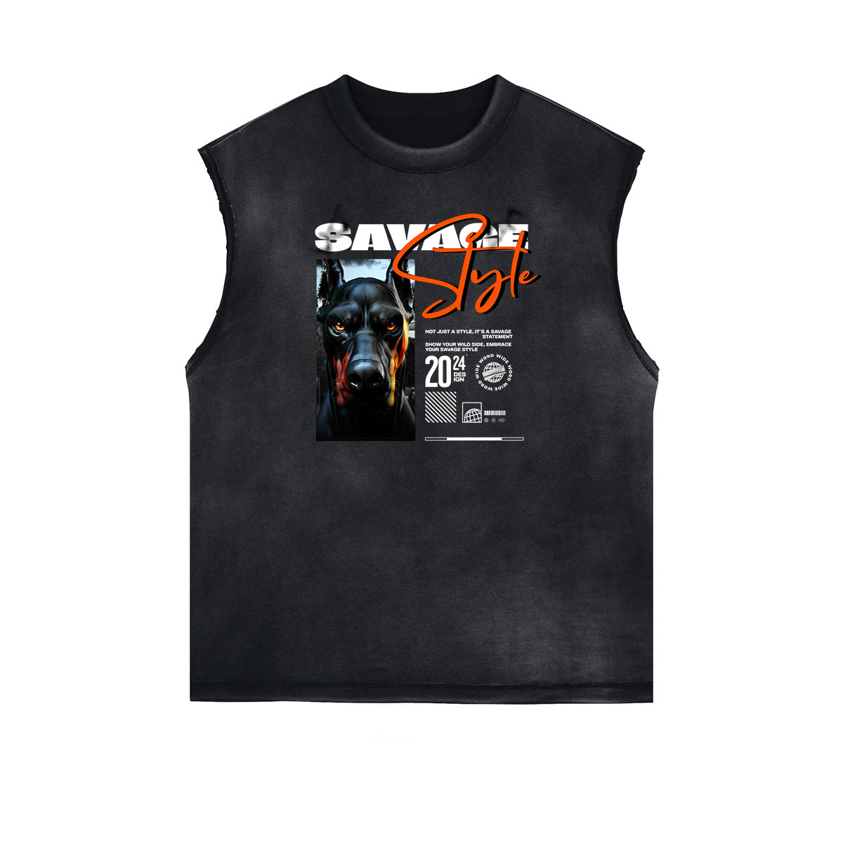 Vintage Sleeveless Gangsta Graphic Tee-INNBLAC Fashion Apparel