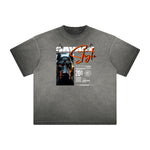 Distressed Faded Gangsta Pattern Tee-INNBLAC Fashion Apparel