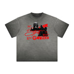 Distressed Faded Gangsta Pattern Tee-INNBLAC Fashion Apparel