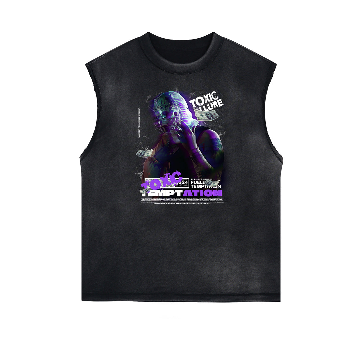 Vintage Sleeveless Gangsta Graphic Tee-INNBLAC Fashion Apparel