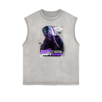 Faded Frayed Gangsta Graphic Tank Top-INNBLAC Fashion Apparel