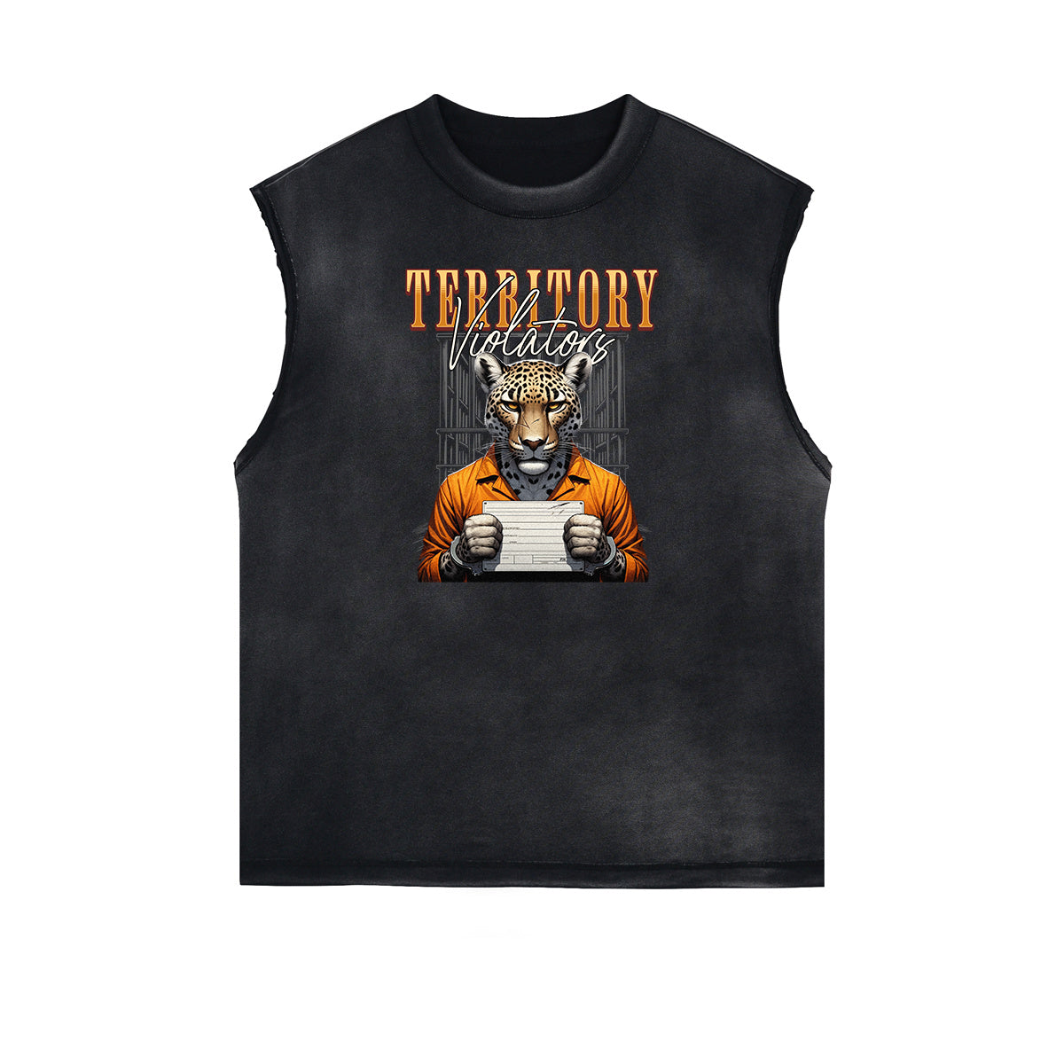 Vintage Sleeveless Gangsta Graphic Tee-INNBLAC Fashion Apparel