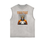 Faded Frayed Gangsta Graphic Tank Top-INNBLAC Fashion Apparel