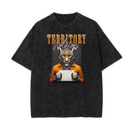 Faded Washed Gangsta Pattern Tee-INNBLAC Fashion Apparel