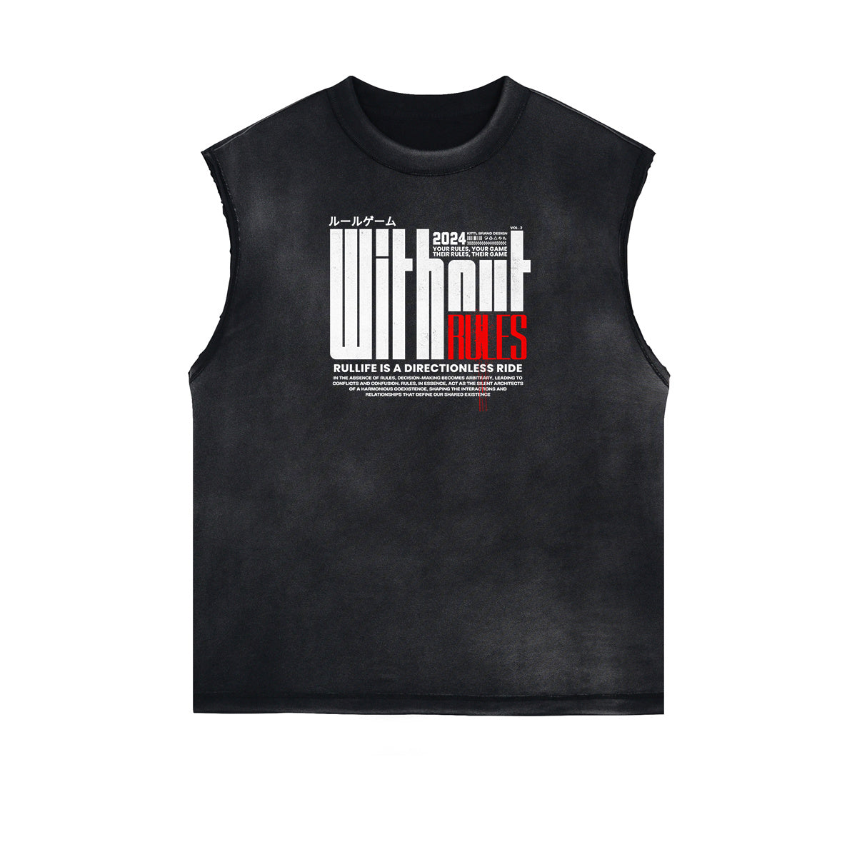 Vintage Sleeveless Gangsta Graphic Tee-INNBLAC Fashion Apparel