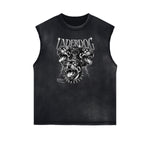 Vintage Sleeveless Gangsta Graphic Tee-INNBLAC Fashion Apparel