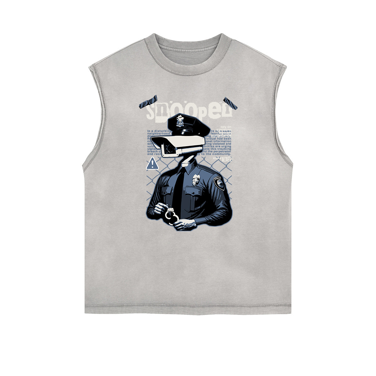 Faded Frayed Gangsta Graphic Tank Top-INNBLAC Fashion Apparel