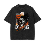 Faded Washed Gangsta Pattern Tee-INNBLAC Fashion Apparel