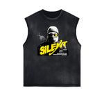 Vintage Sleeveless Gangsta Graphic Tee-INNBLAC Fashion Apparel