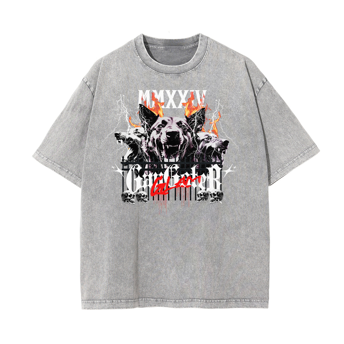 Washed Rebel Soul Gangsta Graphic Tee-INNBLAC Fashion Apparel