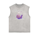 Sleeveless Chrome Y2K Streetwear Pattern Muscle Tank