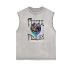 Sleeveless Chrome Y2K Streetwear Pattern Muscle Tank