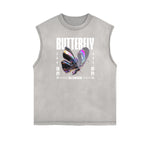 Sleeveless Chrome Y2K Streetwear Pattern Muscle Tank