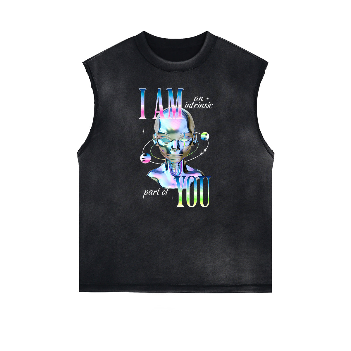 Sleeveless Chrome Y2K Streetwear Graphic Tee