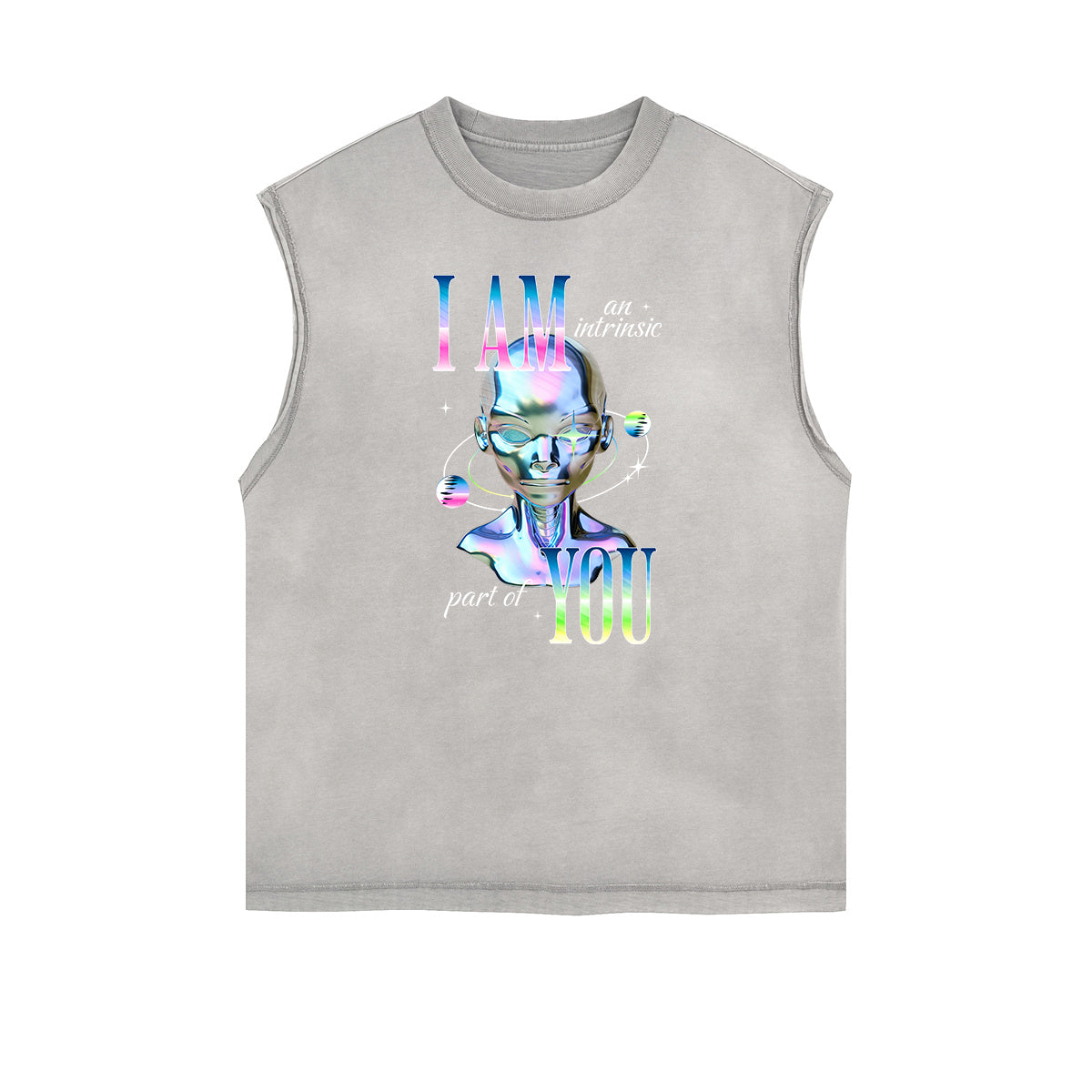 Sleeveless Chrome Y2K Streetwear Pattern Muscle Tank