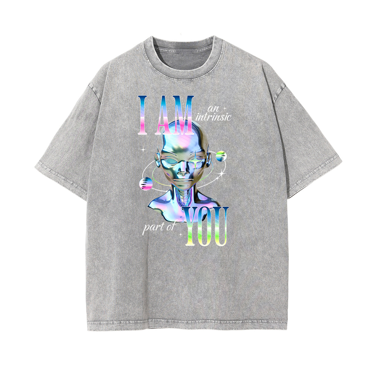 Faded Chrome Y2K Streetwear Pattern Tee