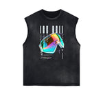 Sleeveless Chrome Y2K Streetwear Graphic Tee