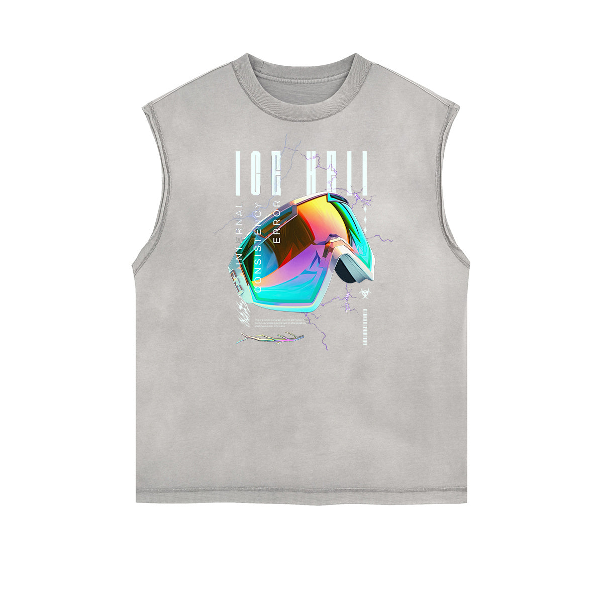 Sleeveless Chrome Y2K Streetwear Pattern Muscle Tank