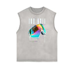 Sleeveless Chrome Y2K Streetwear Pattern Muscle Tank